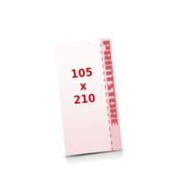 1 Perforationslinie  DIN Lang (105x210mm) Flugblätter mit bis zu  6 Druckfarben drucken einseitiger Online-Druck Flugblätter mit Perforierung