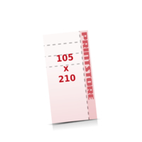 4 Perforationslinien  DIN Lang (105x210mm) Flugblätter mit bis zu  6 Druckfarben drucken einseitiger Online-Druck Flugblätter mit Perforierung