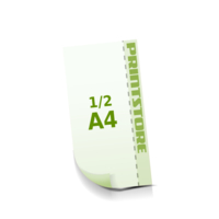 1 Perforationslinie  ½ A4 (105x297mm) Flyer mit bis zu  6 Druckfarben bedrucken beidseitiger Flyerdruck Flyer mit Perforierung