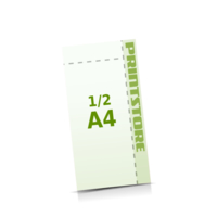 2 Perforationslinien  ½ A4 (105x297mm) Flyer mit bis zu  6 Druckfarben bedrucken einseitiger Flyerdruck Flyer mit Perforierung