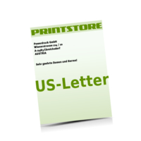  US-Letter (216x279mm) Personalisierung, CMYK der Euroskala Geschäftspapiere mit bis zu  6 Druckfarben bedrucken einseitiger Druck einseitige Personalisierung