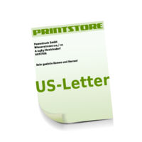  US-Letter (216x279mm) Personalisierung, CMYK der Euroskala Geschäftspapiere mit bis zu  6 Druckfarben bedrucken beidseitiger Druck einseitige Personalisierung