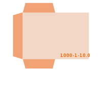 eingeklebte Dreiecks Tasche  Stanzform 1000-(1)-10.0 Mappen-Füllhöhe: 0mm Mappen beidseitig drucken & stanzen