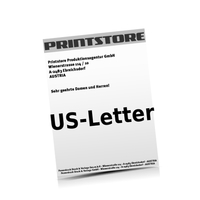  US-Letter (216x279mm) Personalisierung, Schwarz der Euroskala  1-6 färbige Briefbogen Euroskala, HKS-Sonderfarben oder Pantone-Sonderfarben einseitig bedruckte Briefbogen einseitig personalisiert