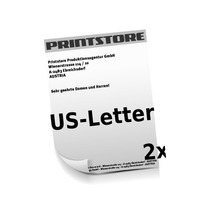  US-Letter (216x279mm) Personalisierung, CMYK der Euroskala  1-6 färbige Briefpapiere Euroskala, HKS-Schmuckfarben oder Pantone-Schmuckfarben beidseitig bedruckte Briefpapiere beidseitig personalisiert