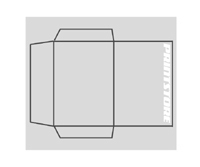 Треугольниковые ПП-Карманы вклеены в фирменные папки  индивидуальных Контур высечки макс. открытого необработанный формат:  680x480mm двусторонно напечатана, высечка Фирменные папки 