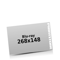 Blu-ray (268x148mm)  1-6 färbiger Flyerdruck Euroskala, HKS-Sonderfarben oder Pantone-Sonderfarben einseitig bedruckte Flyer