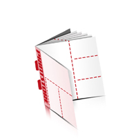  Perforierte Gutschein-Hefte drucken  4 Seiten Umschlag  3 Perforationslinien Rückenstichheftung