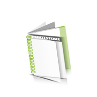  Digitaldruck Prospekte bedrucken  1 PVC Titelblatt und  1 PVC Endblatt Deck-Blatt  2 Seiten Schluss-Blatt  2 Seiten Digitaldruck Prospekte mit Wire-O Bindung Draht-Kamm links Quadratformat
