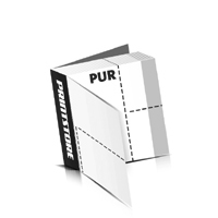 Perforiertes Couponheft  4 Seiten Umschlag  2 x perforieren PUR-Klebebindungen