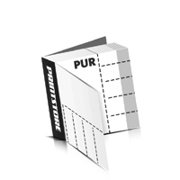 Perforierte Couponhefte bedrucken  4 Seiten Umschlag  5 Perforationslinien PUR-Klebebindung