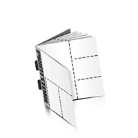 Perforiertes Couponheft  4 Seiten Umschlag  3 x perforieren Rückenheftungen