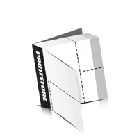 Perforiertes Couponheft  4 Seiten Umschlag  2 x perforieren Heißleim-Klebebindungen