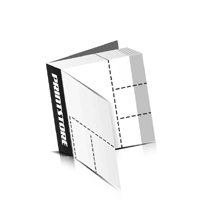 Perforierte Couponhefte bedrucken  4 Seiten Umschlag  3 Perforationslinien Heißleim-Klebebindung