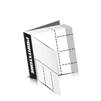 Perforierte Couponhefte bedrucken  4 Seiten Umschlag  4 Perforationslinien Heißleim-Klebebindung
