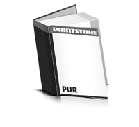 Bücher drucken Papier Buchüberzug bedruckter Vorsatz & Nachsatz gerader Buchrücken PUR-Klebebindung Buchdruck im Hochformat