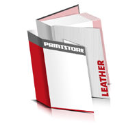  Books printing Imitation leather Overlay printed Endpaper Front & Endpaper Back straight spine threadbinding Brochureprint im Portrait