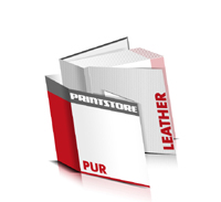  Books printing Imitation leather Overlay straight spine PUR-Perfect Bound Brochureprint im Landscape