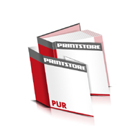  Books printing bookjacket Paper Overlay printed Endpaper Front & Endpaper Back straight spine PUR-Perfect Bound Brochureprint im Landscape