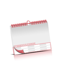  Calendars printing WITHOUT Calendar cover sheets Calendar cover sheets both sides Print Wire-O binding Calendar Print im Landscape