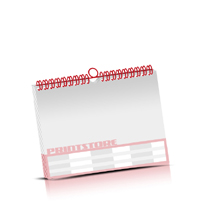  Calendars printing WITHOUT Calendar cover sheets Calendar cover sheets one-sided Print Wire-O binding Calendar Print im Landscape