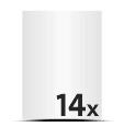  A2 (420x594mm) Druck Kalenderdeckblatt:  1-färbig, Schwarz 14 Kalenderblätter einseitig bedruckt  3-färbig, Schwarz + 2 Schmuckfarben Drahtkammbindung inkl. Aufhängevorrichtung