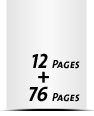  4 Seiten Buchdeckenbezug  4 Seiten Vorsatz 76 Seiten Buchblock  4 Seiten Nachsatz Vorsatz & Nachsatz unbedruckt