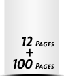  4 Seiten Buchdeckenbezug  4 Seiten Vorsatz 100 Seiten Buchblock  4 Seiten Nachsatz Vorsatz & Nachsatz unbedruckt