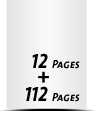  4 Seiten Buchdeckenbezug  4 Seiten Vorsatz 112 Seiten Buchblock  4 Seiten Nachsatz Vorsatz & Nachsatz unbedruckt