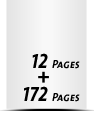  4 Seiten Buchdeckenbezug  4 Seiten Vorsatz 172 Seiten Buchblock  4 Seiten Nachsatz Vorsatz & Nachsatz unbedruckt