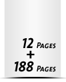  4 Seiten Buchdeckenbezug  4 Seiten Vorsatz 188 Seiten Buchblock  4 Seiten Nachsatz Vorsatz & Nachsatz unbedruckt