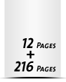  4 Seiten Buchdeckenbezug  4 Seiten Vorsatz 216 Seiten Buchblock  4 Seiten Nachsatz Vorsatz & Nachsatz unbedruckt