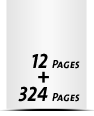 8 Seiten Schutzumschlag  4 Seiten Buchdeckel Buchdeckel unbedruckt  4 Seiten Vorsatz 324 Seiten Buchblock  4 Seiten Nachsatz Vorsatz & Nachsatz bedruckt