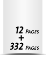  8 Seiten Schutzumschlag  4 Seiten Buchdeckel Buchdeckel unbedruckt  4 Seiten Vorsatz 332 Seiten Buchblock  4 Seiten Nachsatz Vorsatz & Nachsatz bedruckt