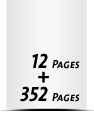  8 Seiten Schutzumschlag  4 Seiten Buchdeckel Buchdeckel unbedruckt  4 Seiten Vorsatz 352 Seiten Buchblock  4 Seiten Nachsatz Vorsatz & Nachsatz bedruckt