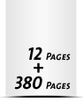  8 Seiten Schutzumschlag  4 Seiten Buchdeckel Buchdeckel unbedruckt  4 Seiten Vorsatz 380 Seiten Buchblock  4 Seiten Nachsatz Vorsatz & Nachsatz bedruckt