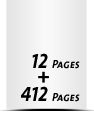  8 Seiten Schutzumschlag  4 Seiten Buchdeckel Buchdeckel unbedruckt  4 Seiten Vorsatz 412 Seiten Buchblock  4 Seiten Nachsatz Vorsatz & Nachsatz bedruckt