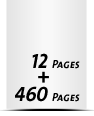  4 Seiten Buchdeckenbezug  4 Seiten Vorsatz 460 Seiten Buchblock  4 Seiten Nachsatz Vorsatz & Nachsatz bedruckt