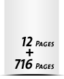  4 Seiten Buchdeckenbezug  4 Seiten Vorsatz 716 Seiten Buchblock  4 Seiten Nachsatz Vorsatz & Nachsatz bedruckt