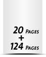  8 Seiten Schutzumschlag  4 Seiten Buchdeckel Buchdeckel unbedruckt  4 Seiten Vorsatz 124 Seiten Buchblock  4 Seiten Nachsatz Vorsatz & Nachsatz unbedruckt