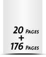  8 Seiten Schutzumschlag  4 Seiten Buchdeckel Buchdeckel unbedruckt  4 Seiten Vorsatz 176 Seiten Buchblock  4 Seiten Nachsatz Vorsatz & Nachsatz bedruckt