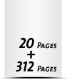  8 Seiten Schutzumschlag  4 Seiten Buchdeckel Buchdeckel unbedruckt  4 Seiten Vorsatz 312 Seiten Buchblock  4 Seiten Nachsatz Vorsatz & Nachsatz bedruckt