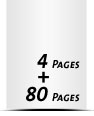 4 Seiten Umschlag 80 Seiten Buchblock Rotationsoffset & Bogenoffset
