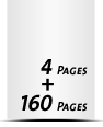 4 Seiten Umschlag 160 Seiten Buchblock Rotationsoffset & Bogenoffset