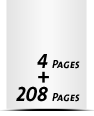 4 Seiten Umschlag 208 Seiten Buchblock Rotationsoffset & Bogenoffset
