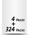 Hardcover Broschüren bedrucken  A6 (105x148mm) Papier-Buchdeckenbezug 324 Seiten Buchblock (162 beidseitig bedruckte Blätter)