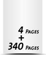 Hardcover Broschüren bedrucken  ½ A4 (105x297mm) Papier-Buchdeckenbezug 340 Seiten Buchblock (170 beidseitig bedruckte Blätter)