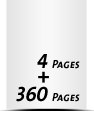 Hardcover Broschüren bedrucken  ½ A4 (105x297mm) 360 Seiten (180 beidseitig bedruckte Blätter)