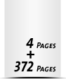 Hardcover Broschüren bedrucken  ½ A4 (105x297mm) Papier-Buchdeckenbezug 372 Seiten Buchblock (186 beidseitig bedruckte Blätter)