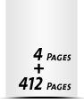 Hardcover Broschüren bedrucken  ½ A4 (105x297mm) Papier-Buchdeckenbezug 412 Seiten Buchblock (206 beidseitig bedruckte Blätter)